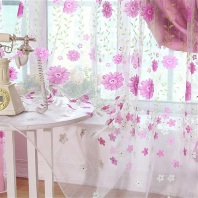 2 Piezas de Cortinas Floral Duradero para Sala de Dormitorio Oficina Cocina 150x250cm Macarena Cortina de la ventana