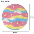 thumbnail image 6 of Pastel Wave Star Pattern Round Tablecloth 60"x60",Wrinkle Wipeable Table Cloth for Kitchen Dining Room Picnic Patio Party, 6 of 6