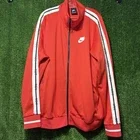 Nike NSW Red Full Zip Track Jacket Casual Athletic Sweatshirt Men’s Size XL