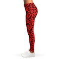thumbnail image 3 of Red Leopard Print Leggings, Leopard Wide Animal Sexy Yoga Leggings For Women., 3 of 5