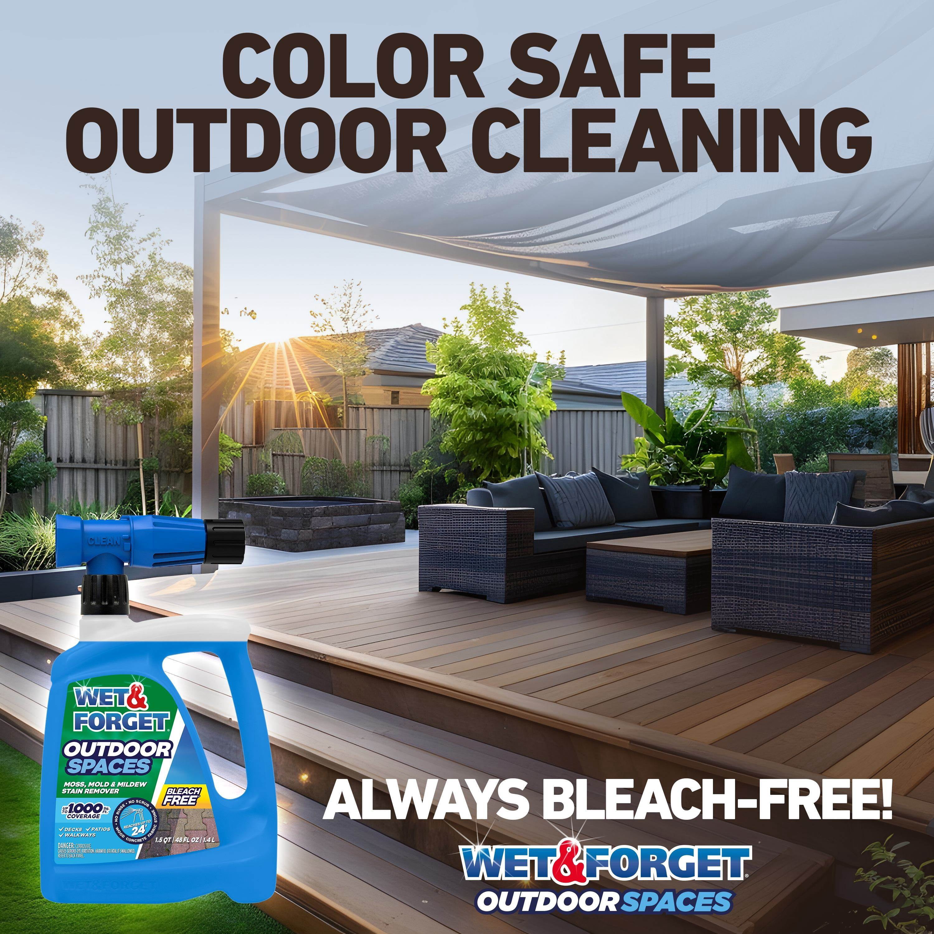Wet & Forget Outdoor Spaces Moss, Mold, Mildew, and Algae Stain Remover Spray, 48 oz