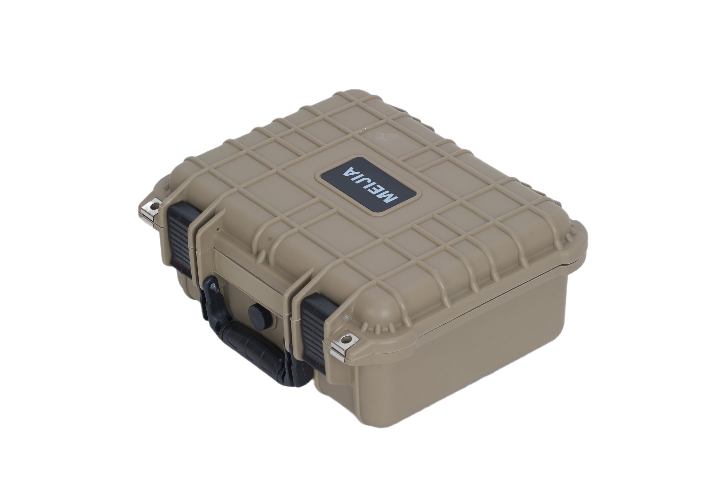 MEIJIA Portable All Weather IP67 Waterproof Hard Case with  Foam,Desert Tan,13.35 x11.63x5.98inches