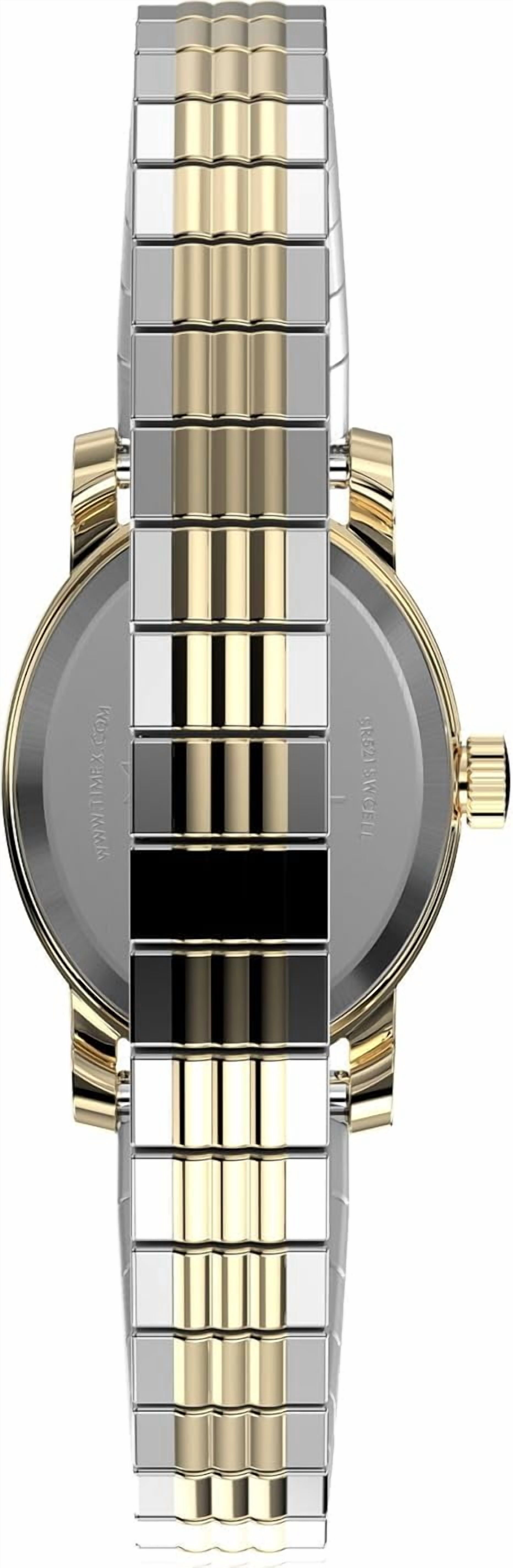 Timex Women's Cavatina 18mm Watch - Two-Tone Expansion Band Mother of Pearl Dial Gold-Tone Case
