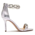 thumbnail image 3 of Lauren Lorraine Farla Rhinestones Open Toe Chain Ankle Strap Formal Prom Sandals (Silver, 9), 3 of 5