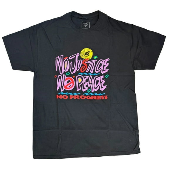 No Justice No Peace Women's Plus Black T-Shirt (1X)