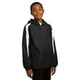 thumbnail image 4 of Sport-Tek Youth Fleece Lined Colorblock Jacket-XS (Black/White), 4 of 6