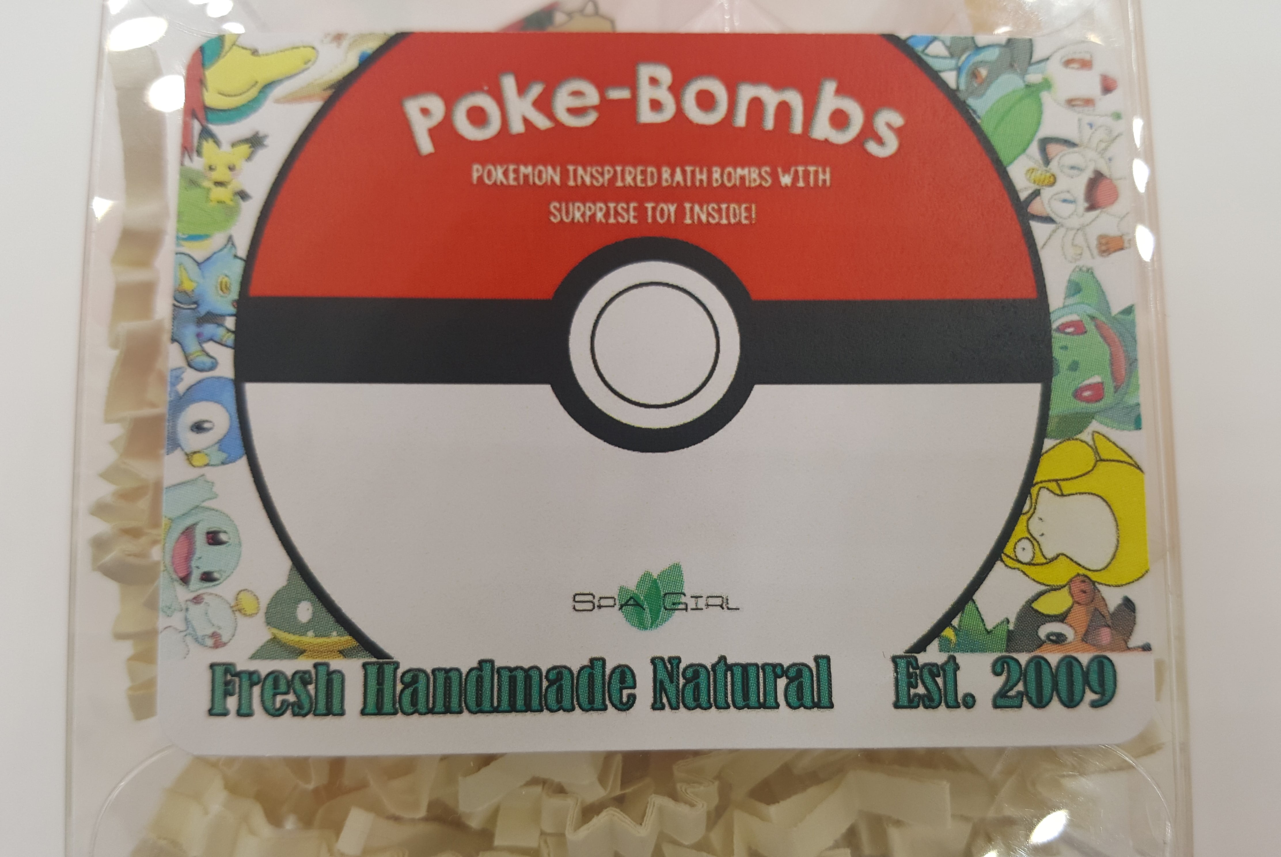 Spa Pure Kids Poke-Bomb Bath Bomb - with Poke-mon Toy Inside - USA Made (2 Pack)