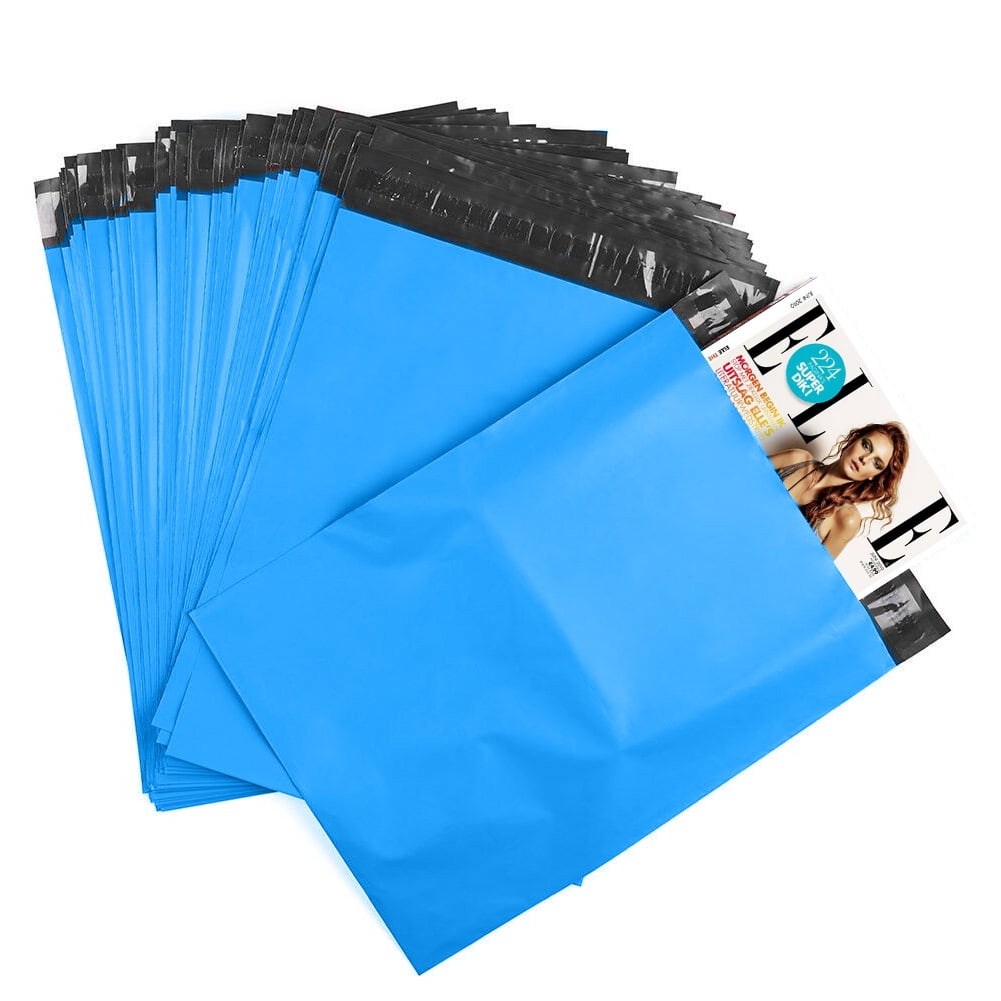 SJPACK 100 Pcs 10'' x 13'' Blue Poly Mailer Envelopes Shipping Bags with Self Adhesive, Waterproof and Tear-Proof Postal Bags