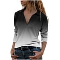thumbnail image 1 of Blusa informal de manga larga con cuello en V y estampado floral para mujer Pompotops  FGAJ16301, 1 of 5