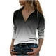 thumbnail image 1 of Blusa informal de manga larga con cuello en V y estampado floral para mujer Pompotops  FGAJ16304, 1 of 5