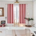 thumbnail image 3 of Sheer Curtain 63 Inch Length 2 Panels Light Filtering Window Curtain Red White Vintage Striped Sheer Voile Curtains Rod Pocket Window Treatment for Kitchen Living Room Abstarct Modern Geometric Art, 3 of 9