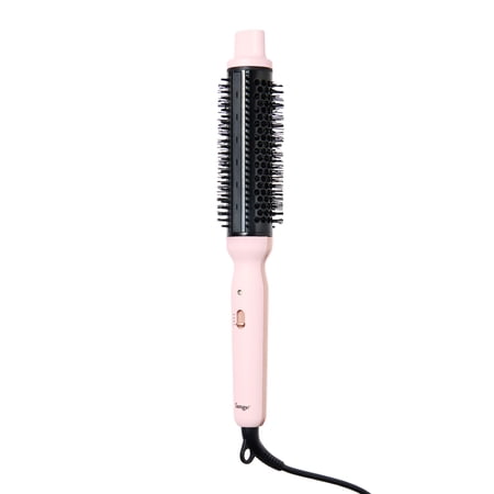 L'ange Hair BouceBabe Thermal Ionic Round Brush | 38mm Coconut Oil–Infused Ceramic Barrel Brush for Volume and Curls (Blush)