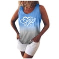 thumbnail image 2 of Womens Loose Gradient Love Print V-Neck Sleeveless Tank Tops, 2 of 3