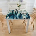 thumbnail image 3 of HAOXIT Sea Stripes Vinyl Flannel Back Tablecloth (Square) White, 3 of 7