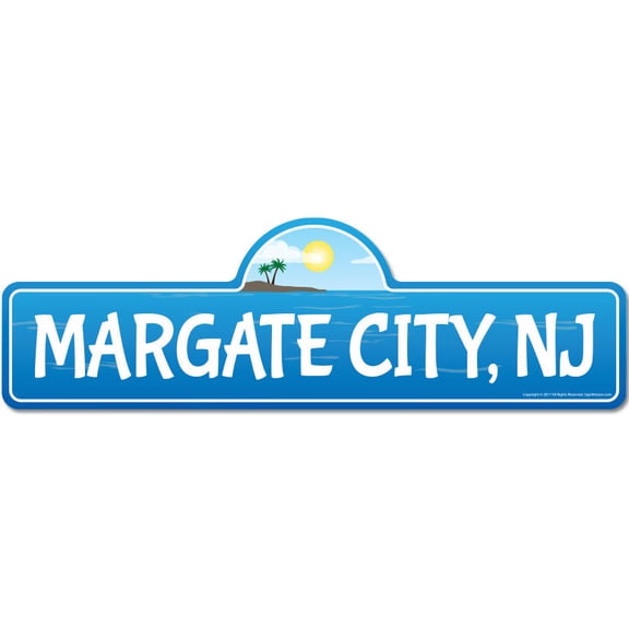 SignMission P-618 Margate City Nj 6 x 18 in. Beach Street Sign - Margate City, NJ New Jersey