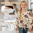 thumbnail image 6 of Xixirimido Dachshund Dog Paws Music Pattern Girls Casual Long Sleeve Shirts Knot Tie-hem Tunic Tops Crewneck Tees Blouses Girls Fashion Clothes, Size 5-6, 6 of 7