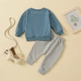 thumbnail image 4 of Gyratedream Toddler Boys Sweatsuit Set Long Sleeve Pullover Top with Matching Pants 2Pcs 1-6Y, 4 of 8