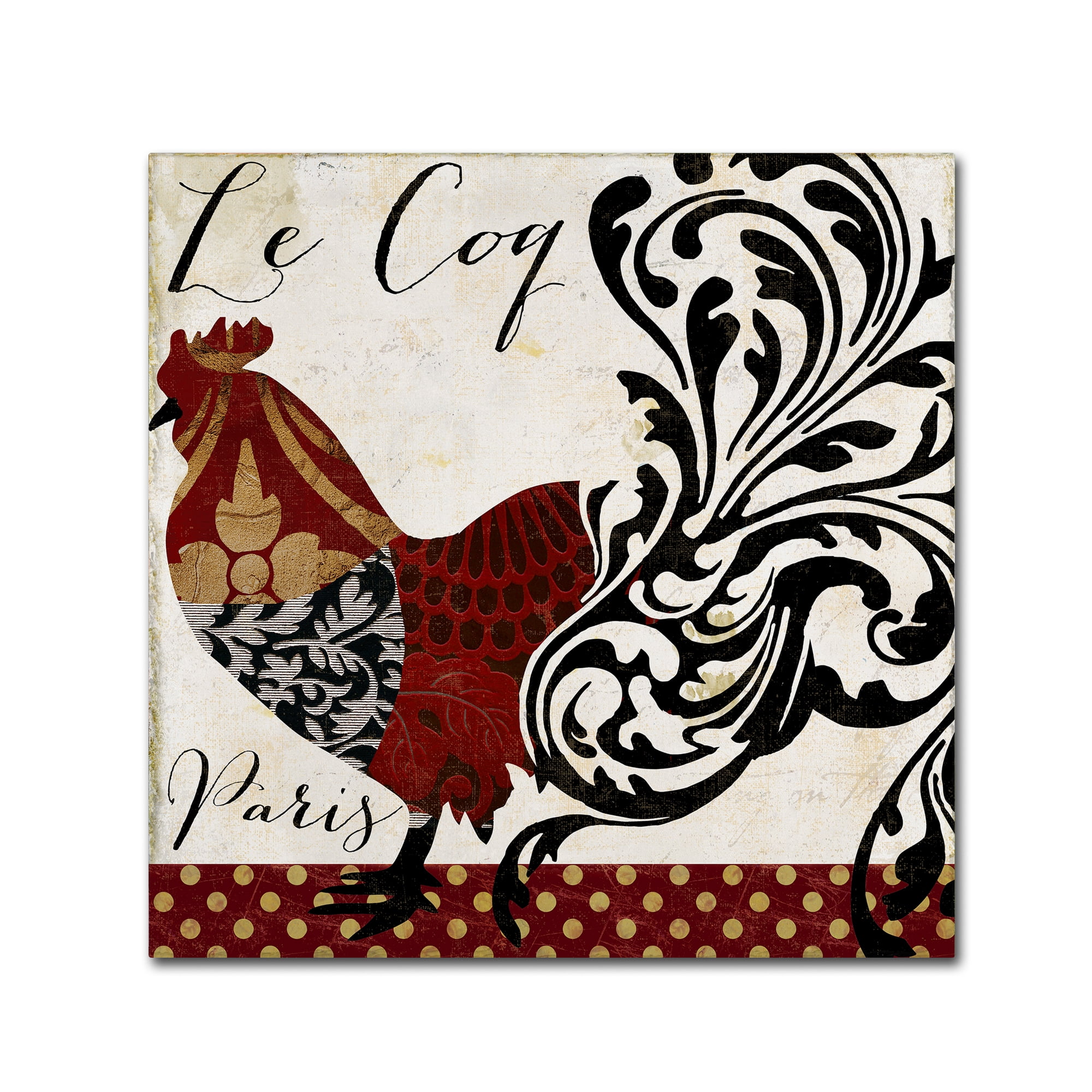 Trademark Fine Art "Roosters of Paris I" Canvas Art by Color Bakery