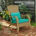 thumbnail image 6 of Resenkos Rattan Adirondack Chair with Soft, Sky Blue Cushions, Tall Backrest, Perfect for Deck & Garden Relaxation,Sky Blue, 6 of 11