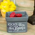 thumbnail image 2 of God Bless This Home Love Grey Stoneware Electric 2-In-1 Jar Candle and Wax Tart Oil Warmer, 2 of 2