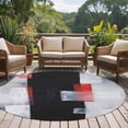 thumbnail image 4 of Round Rug 5Ft Washable Non-Slip, Red Black Modern Circle Area Rugs for Living Room Bedroom, Abstract Oil Painting Geometric Artwork Indoor Floor Mats Carpet Runner for Home Decor Aesthetic, 4 of 8