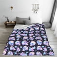 thumbnail image 5 of Rateoe crystal flower Skull Print Fuzzy Fleece Throw Blanket Extra Large,Super Soft,Fluffy and Warm Blankets for Couch,Bed,All Season Use (40"x30"), 5 of 8
