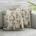 thumbnail image 3 of SHERONV Spring Easter Pillow Covers  - Cute Bunny Rabbit Pattern, Soft Pastel Decorative Cushion Case for Sofa, Couch, Bedroom Home Decor 24x24in, 3 of 5