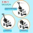 thumbnail image 3 of Qaba 3-in-1 Robot Push & Ride Car with Canopy - White, Adjustable Toddler Car for Indoor/Outdoor Play, Safe & Engaging Design, 12-36 Months Use, 3 of 7