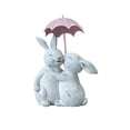 thumbnail image 2 of Naittoop Little Rabbits Sculpture Umbrella Rabbits Resin Decorative Ornament Suitable For Valentine's Day And Easter Decoration, 2 of 6