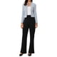 thumbnail image 2 of BLAZER DE TWEED PARA MUJER CHIC INSPIRADOR CON CUELLO ALTO, CORTO Y ABIERTO, TAMAÑO M, AZUL, 2 of 6