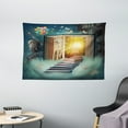 thumbnail image 1 of Fantasy Tapestry, Upstairs to Magic Book Forest with Balloon Zebra Elephant Animal Butterflies, Wide Wall Hanging for Bedroom Living Room Dorm, 60" X 40", Teal Yellow, by Ambesonne, 1 of 1