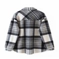 thumbnail image 2 of CNKOO Women Plaid Button Down Jacket Long Sleeve Loose Coat Lapel Outwear with Pocket, 2 of 6