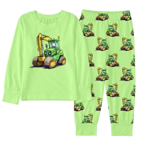 HUITKMM Kids Sweatsuit Boys Outfits Sets Winter Alien Astronaut Cartoon Print Long Sleeve Top Pants Pajamas Loungewear Kids Homewear Comfortable Casual 175
