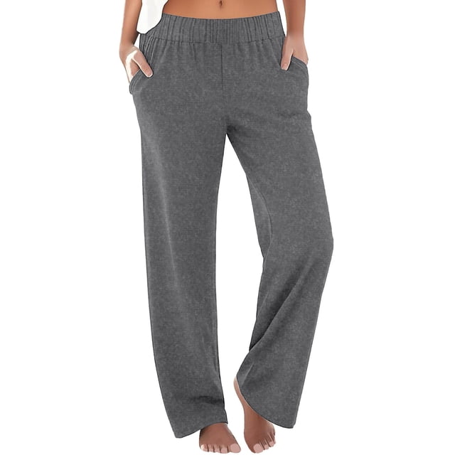 Pantalones boho palazzo de mujer, cintura alta, pierna ancha, estampado floral, estilo informal de verano con bolsillos, tallas S-XXL