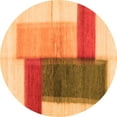 thumbnail image 1 of Ahgly Company Indoor Round Abstract Orange Contemporary Area Rugs, 5' Round, 1 of 1