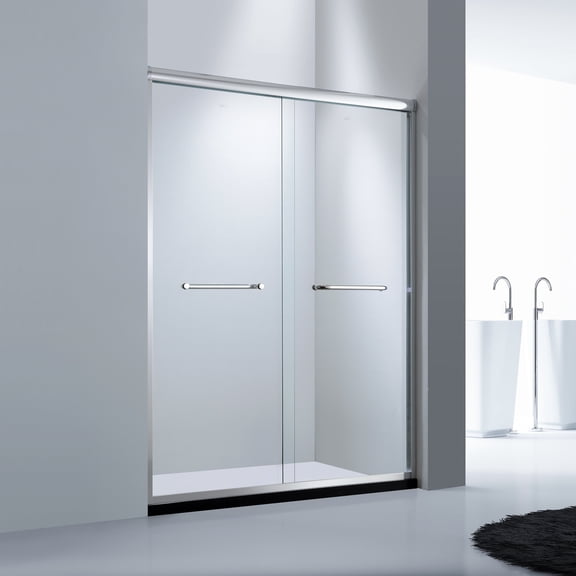 Dreamwerks 60 In. W x 72 In. H Double Sliding Shower Door with Clear Glass in Chrome