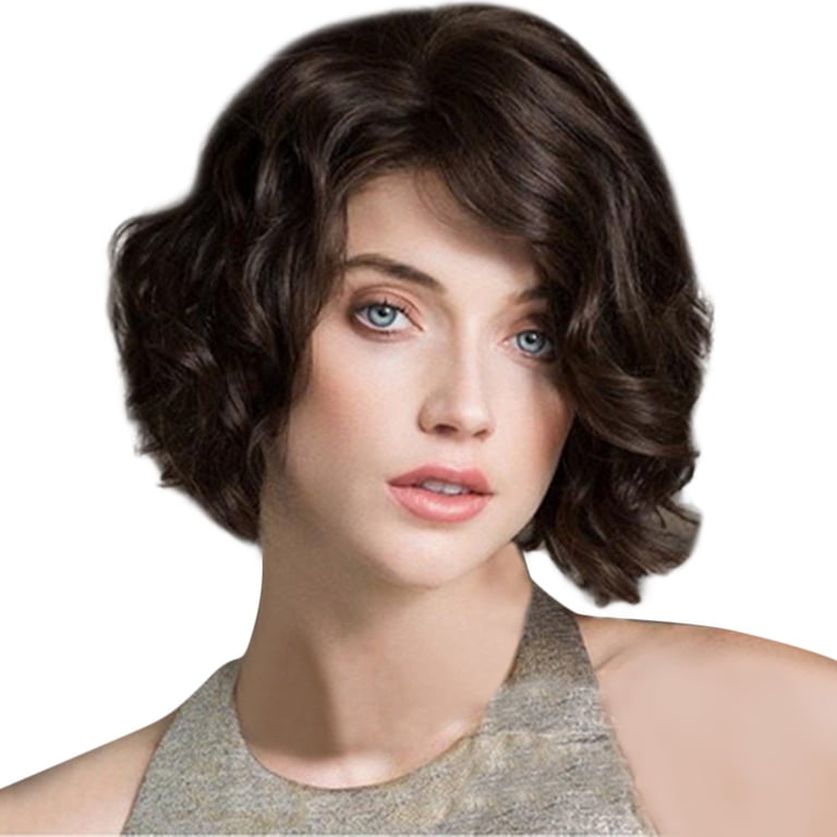 Stylish Short Brown Women\'s Wig - Natural Brown Amazon.com : SEVENCOLORS Short Brown Curly Wigs for Black  main image 3