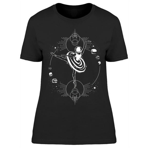 Galaxy Ballerina Planets T-Shirt Women -Image by Shutterstock, Female Medium