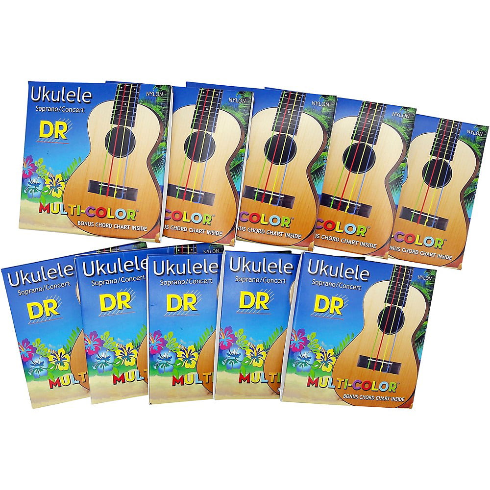 DR Strings UMCSC Multi Colored Soprano 2 Pack Concert Nylon Ukulele Strings 