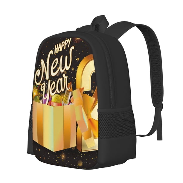 Easygdp Happy New Year 2025 C Mochila de Gran Capacidad Minimalista Ideal para Escuela, Viajes y Uso Diario