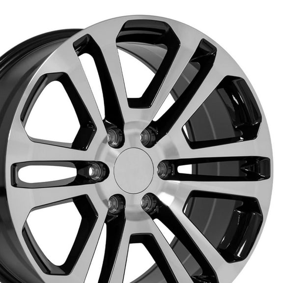 OE Wheels CV99 20 Inch Rims Fit Sierra 1500 Style 6x139.7 20x9 Gloss Black Machined - Hollander 4741 (Set of 4)