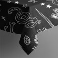 thumbnail image 3 of Black Gothic Skull Cat Pattern Rectangle Tablecloth 60"x84",Waterproof Polyester Rectangle Table Cloth, Wipeable Spillproof Polyester Tablecloth for Dining, Camping, Indoor and Outdoor, 3 of 5