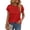 08# Red, variant on Womens Summer Tops Trendy 2026 Cap Sleeve T Shirts Crew Neck Pleated Front Beach Vacation Clothes Fashion Royal Blue L