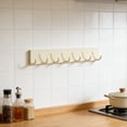 thumbnail image 6 of No-Drill Kitchen Hooks for Hanging Utensils, 7 Slot Wall Mount Organizer, Space Saving Beige Storage for Small Kitchens, 6 of 6
