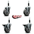 thumbnail image 2 of 4 Inch Thermo Rubber Wheel Swivel 7/8 Inch Expanding Stem Caster Set 2 Brakes, 2 of 2