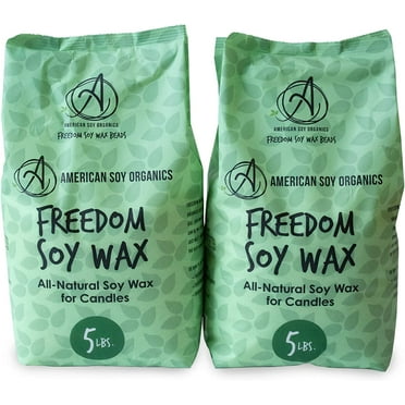 American Soy Organics- 10 lb of Freedom Soy Wax Beads for Candle Making Microwavable Soy Wax Beads Premium Soy Candle Making Supplies 10lb