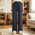 thumbnail image 7 of SHTXOZHI Breathable Pants for Girls Elastic Waist Loose Lightweight Loungewear Soft Solid Color Wide Leg Pants, 7 of 7