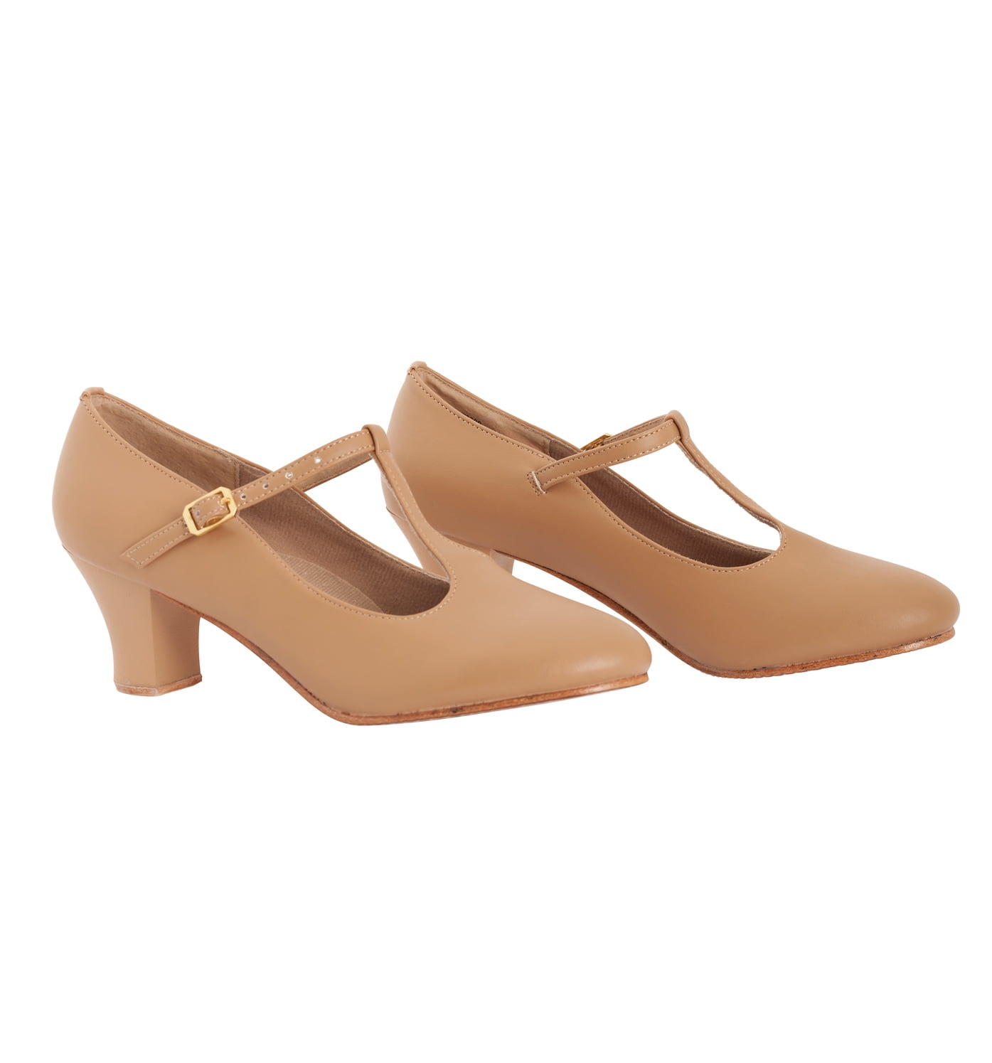 black t strap character shoes