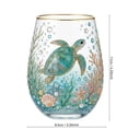 thumbnail image 4 of ufehgfjh Glass Cup Cute Glass Cups Decorative Stemless Wine Glass Printed Glass Cup with Gold Rim Turtle Floral Elegant Drinking Glass for Wine for Restaurant Dormitory Apartment, 4 of 8