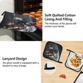 thumbnail image 4 of Floating Astronaut and Earth 5 Pcs Kitchen Set Heat Resistant Oven Mitts and Non-Slip Pot Holders with Adjustable Cooking Apron, 4 of 6
